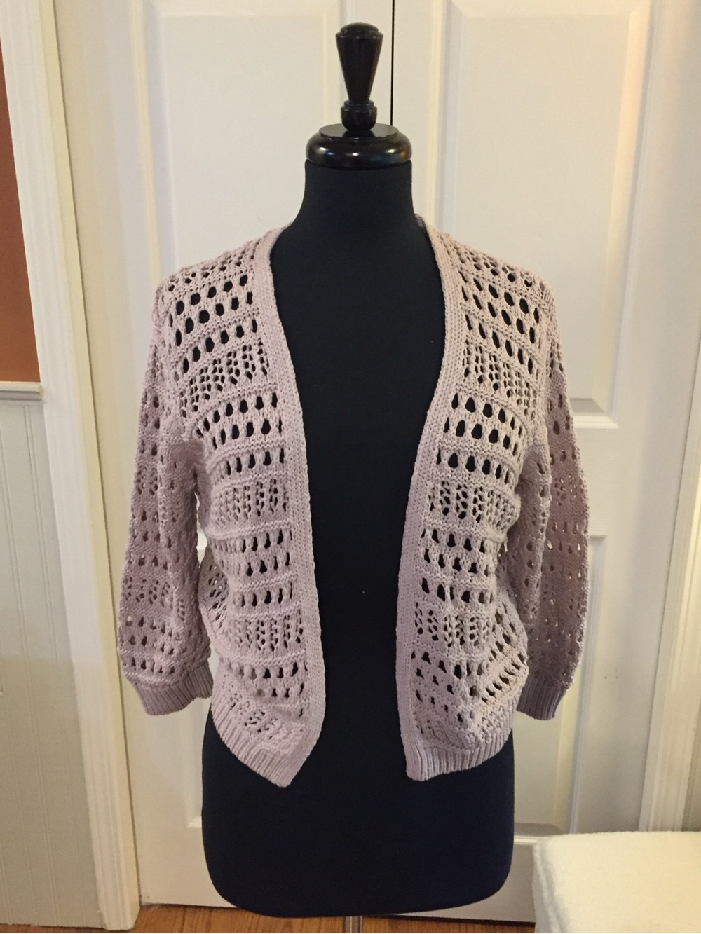 Cleo Blush Pink Open-Knit Women's Cardigan Sweater